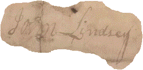 John Lindsey's signature on a 1767 indenture in Frederick County, Virginia